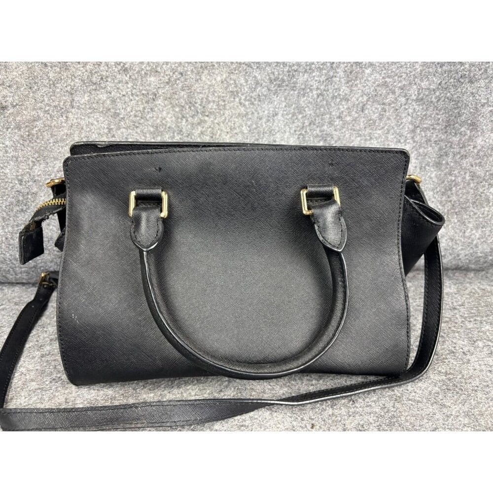 Michael‎ Kors Selma Black Saffiano Leather Large Satchel Crossbody Shoulder Bag - Picture 2 of 8
